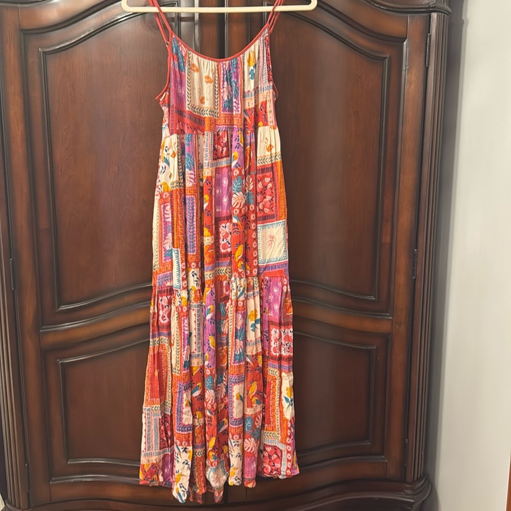 Angie Patchwork Gypsy Smock Maxi Dress